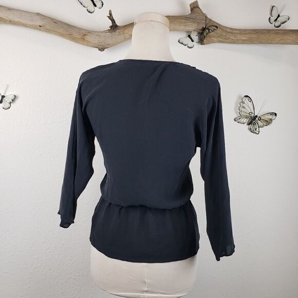 Parker cinched waist pleated supplice silk blouse - Picture 5 of 7